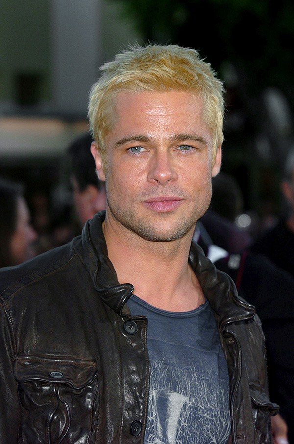 Brad Pitt with bleached blond hair