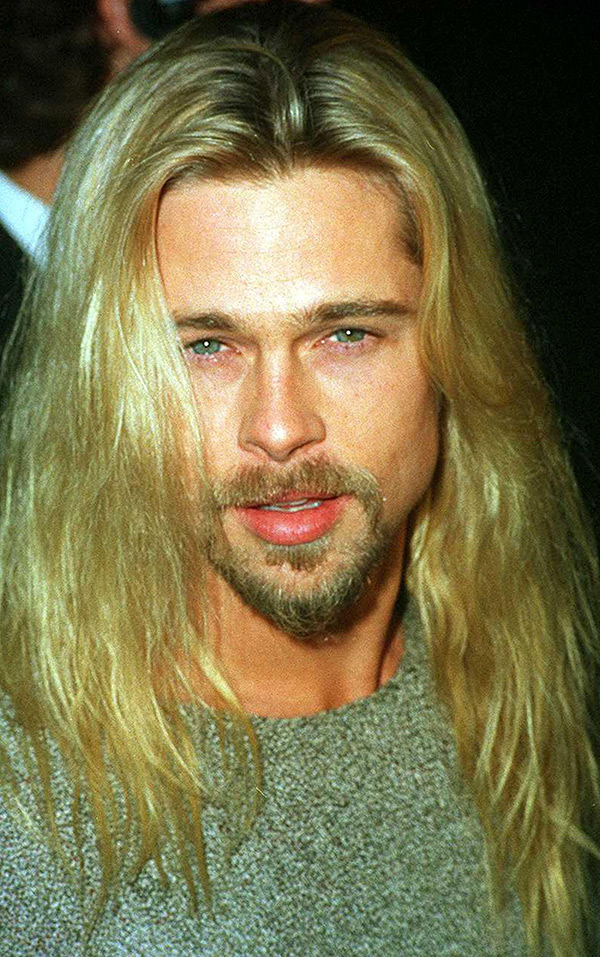Brad Pitt with long blond hair