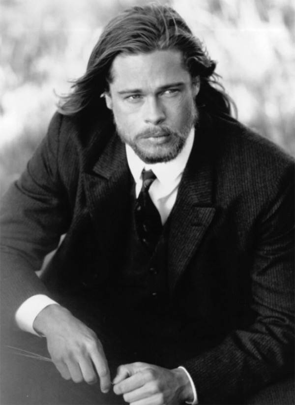 Brad Pitt with his long mane