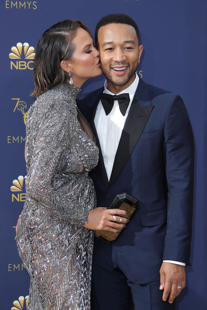 Chrissy Teigen and John Legend at the 70th Primetime Emmy Awards