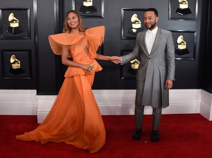 Chrissy Teigen and John Legend at the 62nd Annual Grammy Awards