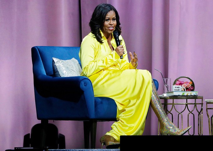 Michelle Wears Yellow on Her Book Tour