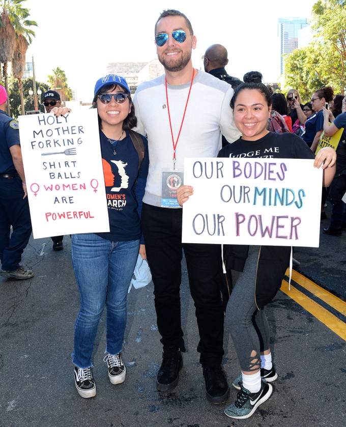 Lance Bass at the 2019 Women’s March in LA
