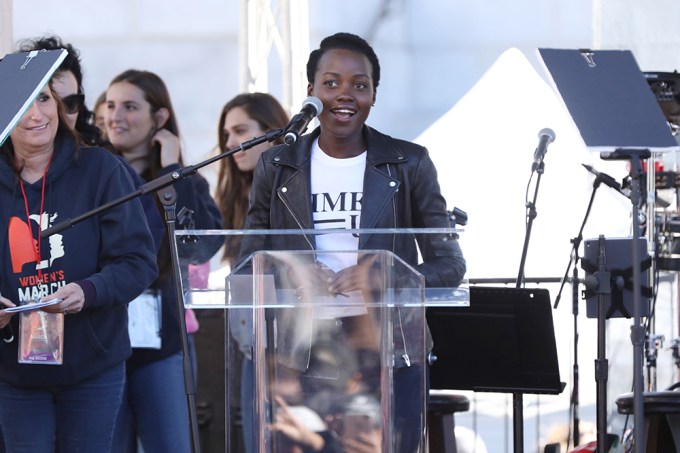 Lupita Nyong’o at the 2018 Women’s March in LA