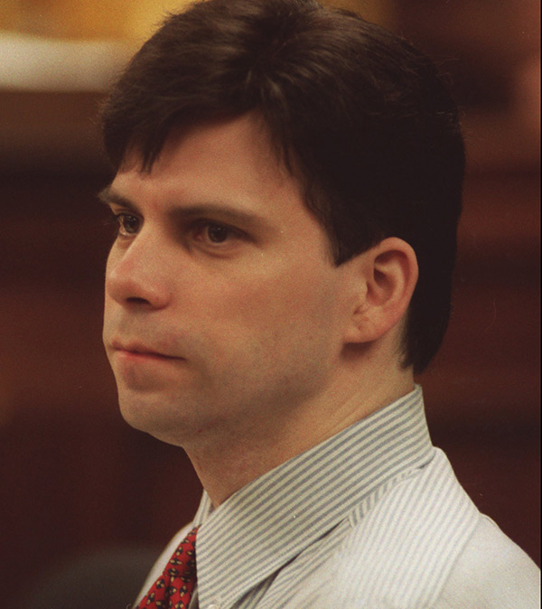 Lyle Menendez watches testimony during his trial