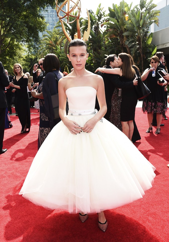 Millie Bobby Brown in a White Dress