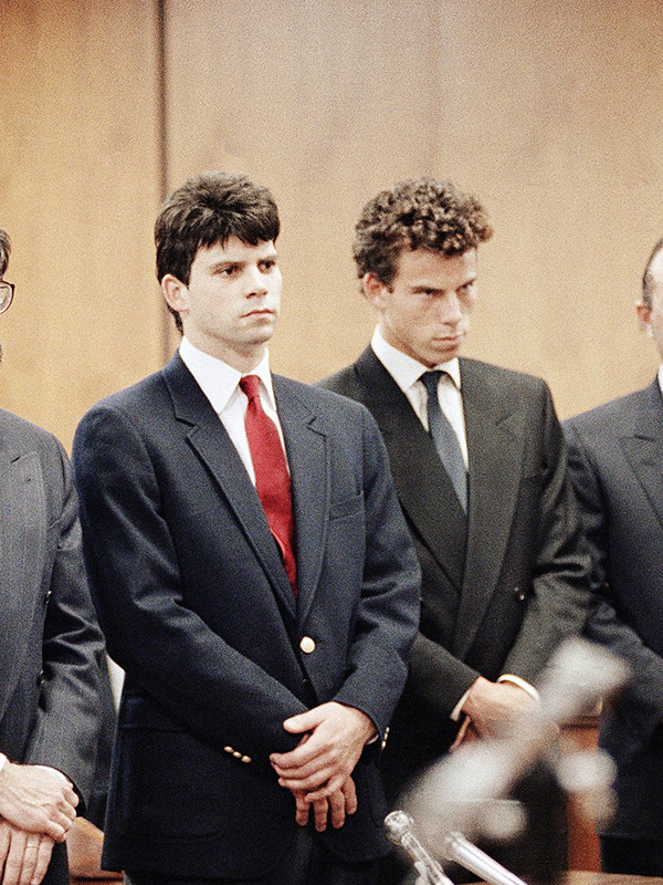 Lyle & Erik Menendez look concerned while in court