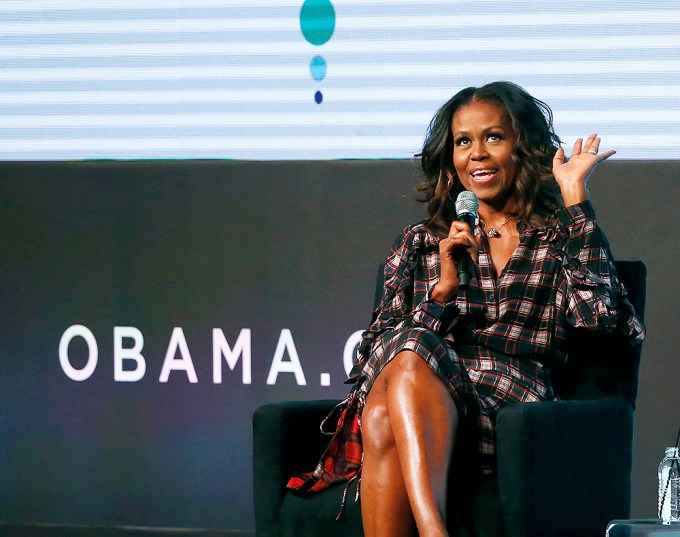 Michelle Obama Wears Plaid