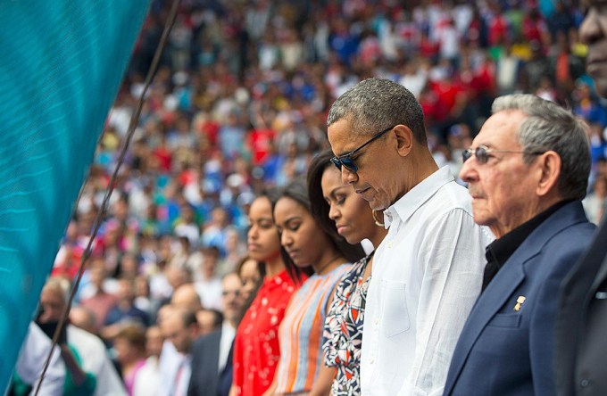 The Obama Family Attend A Cuban Baseball Game