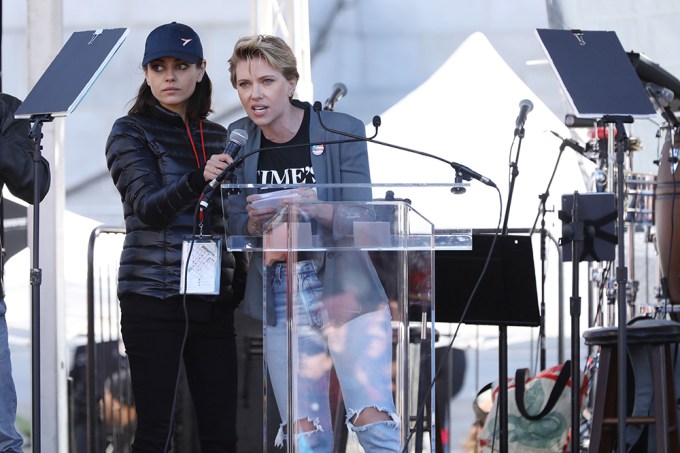 Mila Kunis & Scarlett Johansson at the 2018 Women’s March in LA