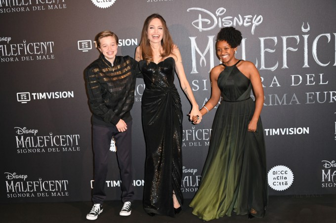 The family at the ‘Maleficent: Mistress of Evil’ film premiere in Rome