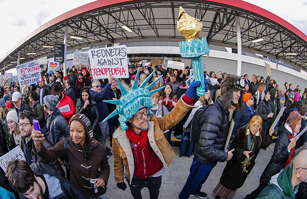 Protest at Atlanta’s Hartsfield-Jackson Atlanta International Airport against President Trump’s immigration ban, USA – 29 Jan 2017