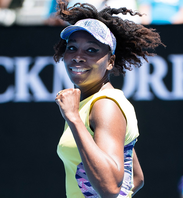 Venus Williams smiles on court