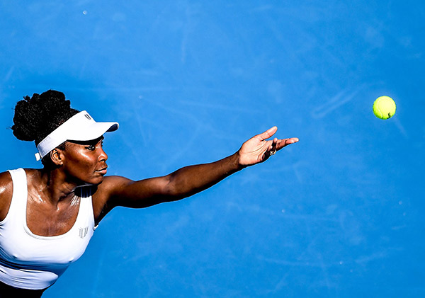 Venus Williams serves