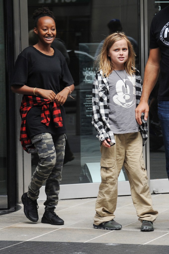 Zahara Jolie-Pitt out with sister Vivienne