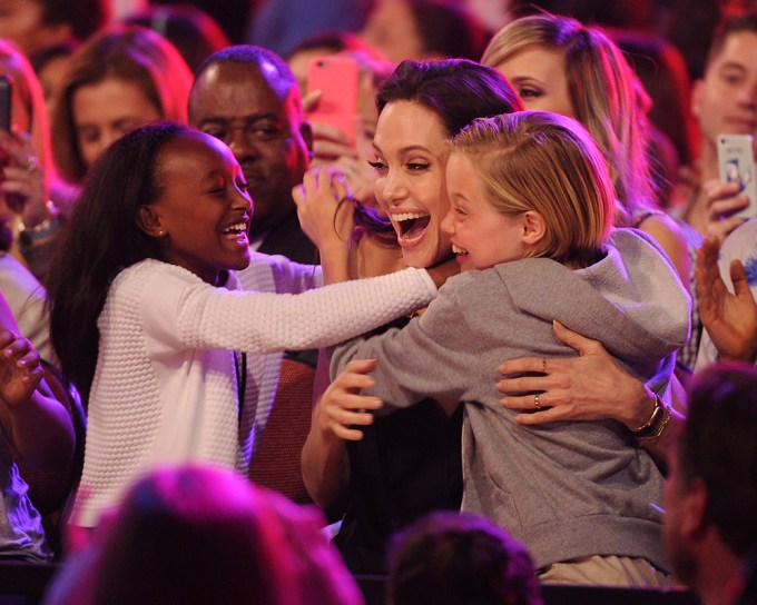 Zahara Jolie-Pitt at the Kids Choice Awards with her mom