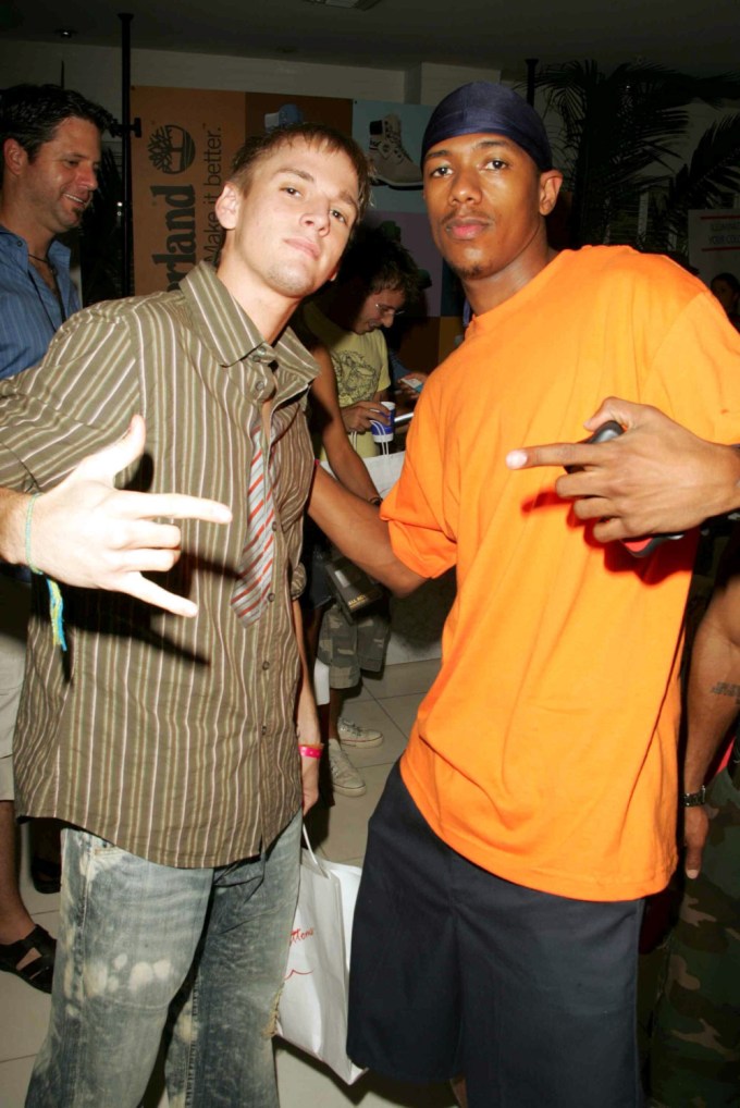 Aaron Carter & Nick Cannon Hanging Out During The MTV VMAs Weekend