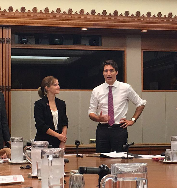 Emma Watson meets Justin Trudeau