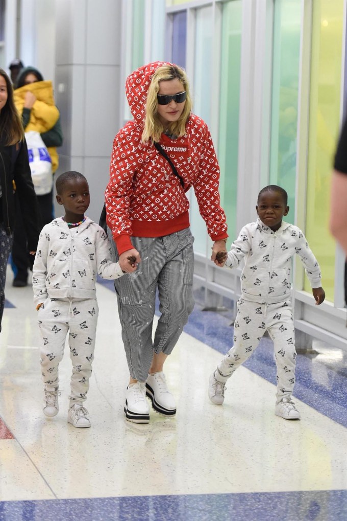 Madonna With Her Little Kids In NYC