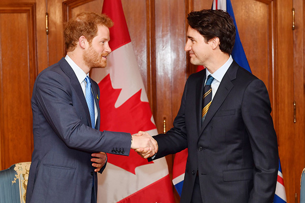 Prince Harry meets Justin Trudeau