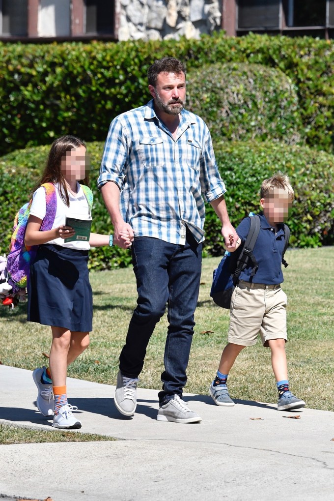 Ben Affleck Picks Up Seraphina and Samuel From School