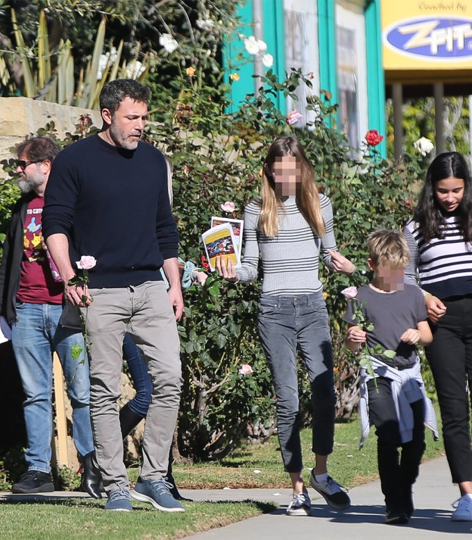 Ben Affleck Heads To Church With His Family & Jennifer Garner