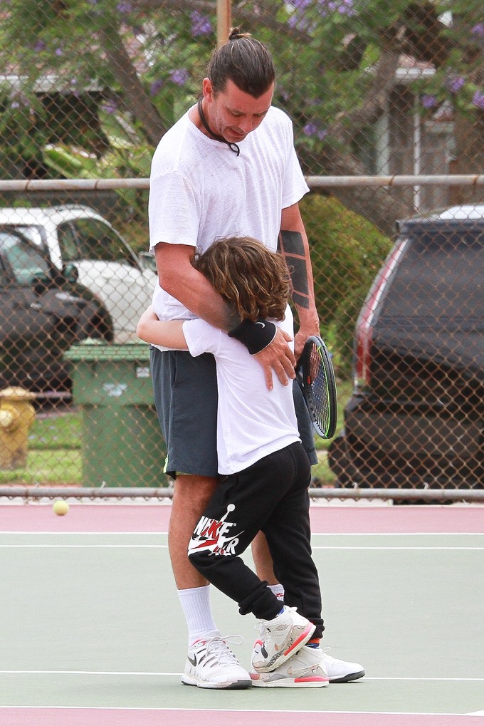 Gavin Rossdale Coaches Apollo At The Tennis Court