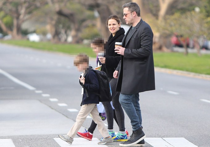 Ben Affleck & Jennifer Garner stroll with their kids