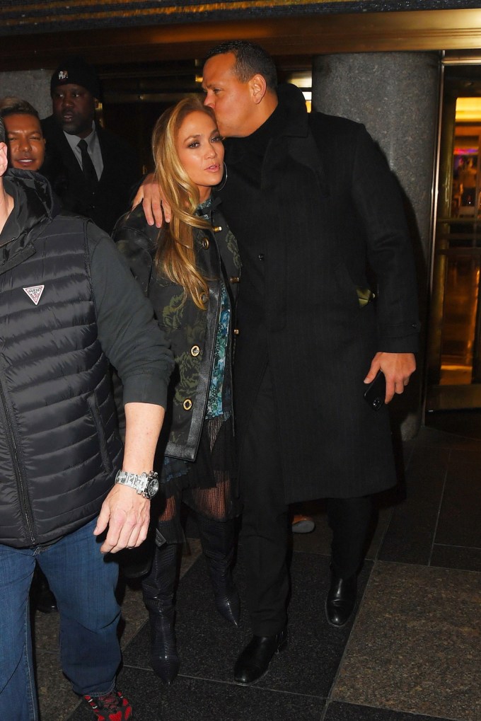 Alex Rodriguez Kisses Jennifer Lopez in NYC