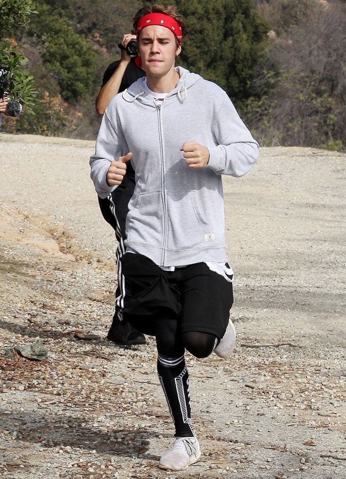 Justin Bieber jogging