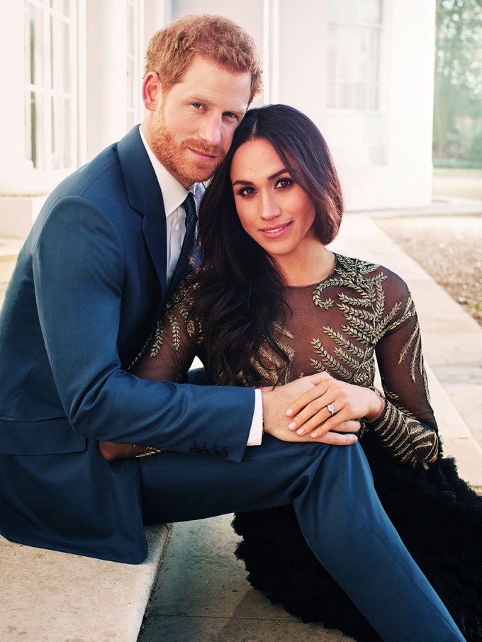 Meghan Markle & Prince Harry pose for an engagement photo