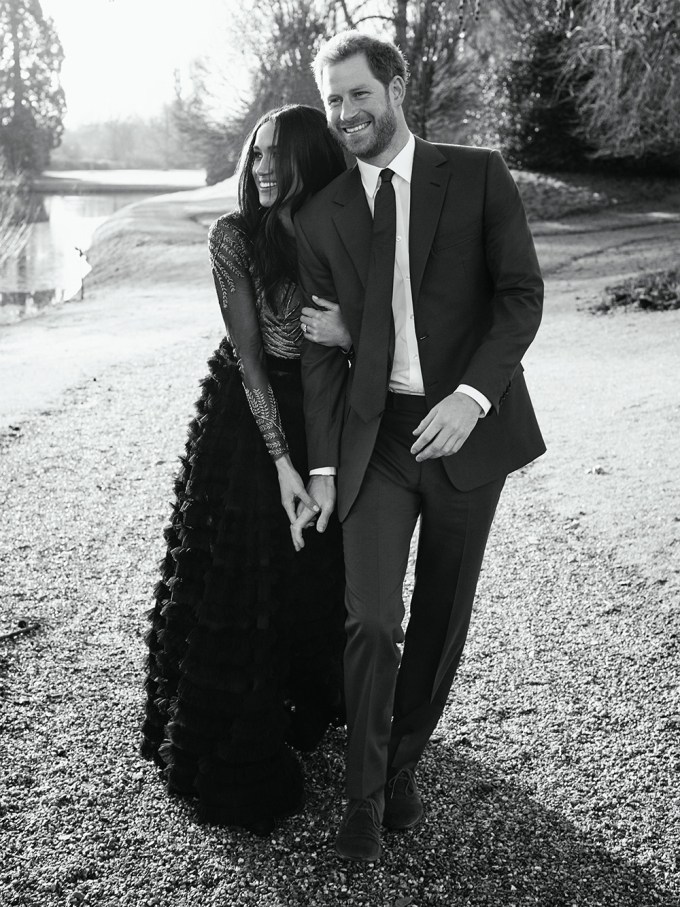 Meghan Markle & Prince Harry get cozy in an engagement photo