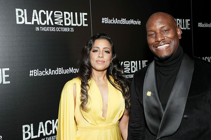 Tyrese Gibson & Samantha Lee Gibson Pose At The ‘Black and Blue’ Screening