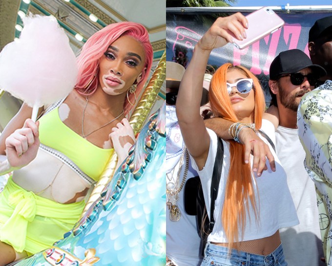 Celebs Rock Bright Colored Hair Trend At Coachella