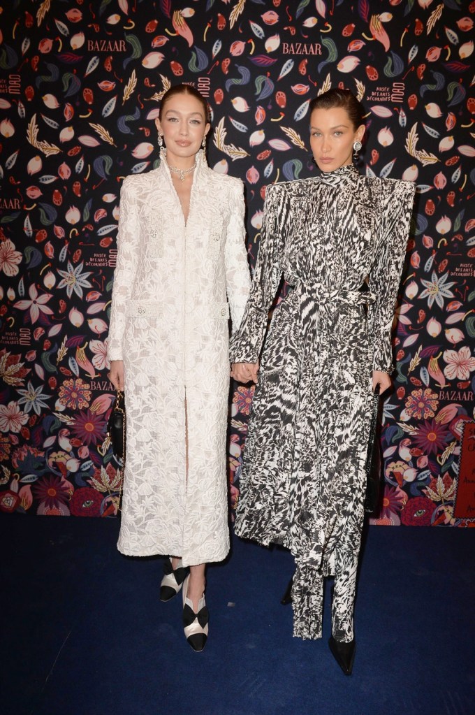Gigi & Bella Hadid at a Paris Fashion Week event