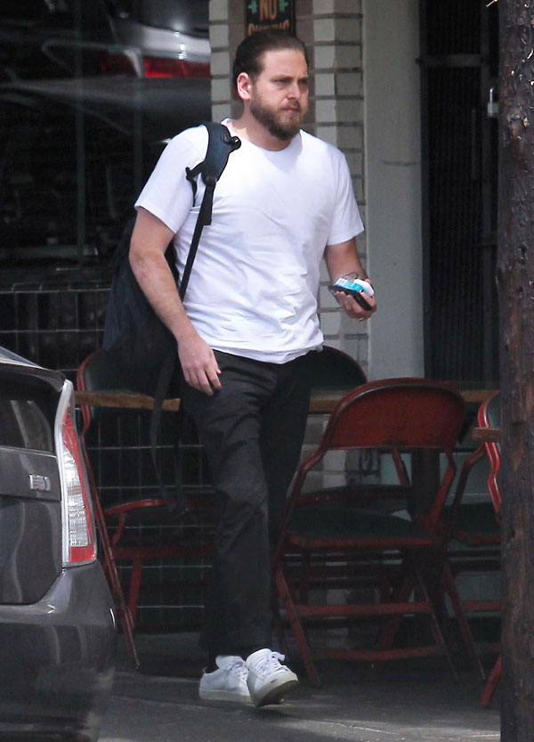 Jonah Hill Carries His Backpack in 2017