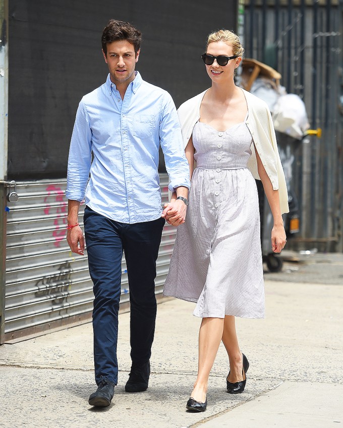 Joshua Kushner & Karlie Kloss walking in NYC