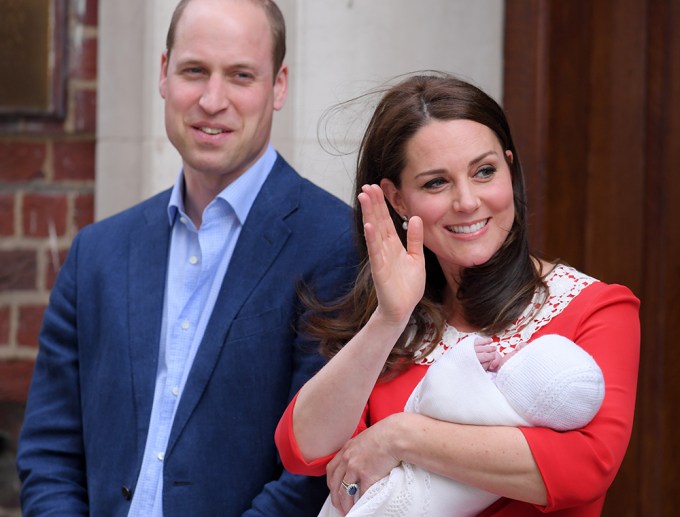 Prince William and Kate Middleton at hospital with Prince Louis