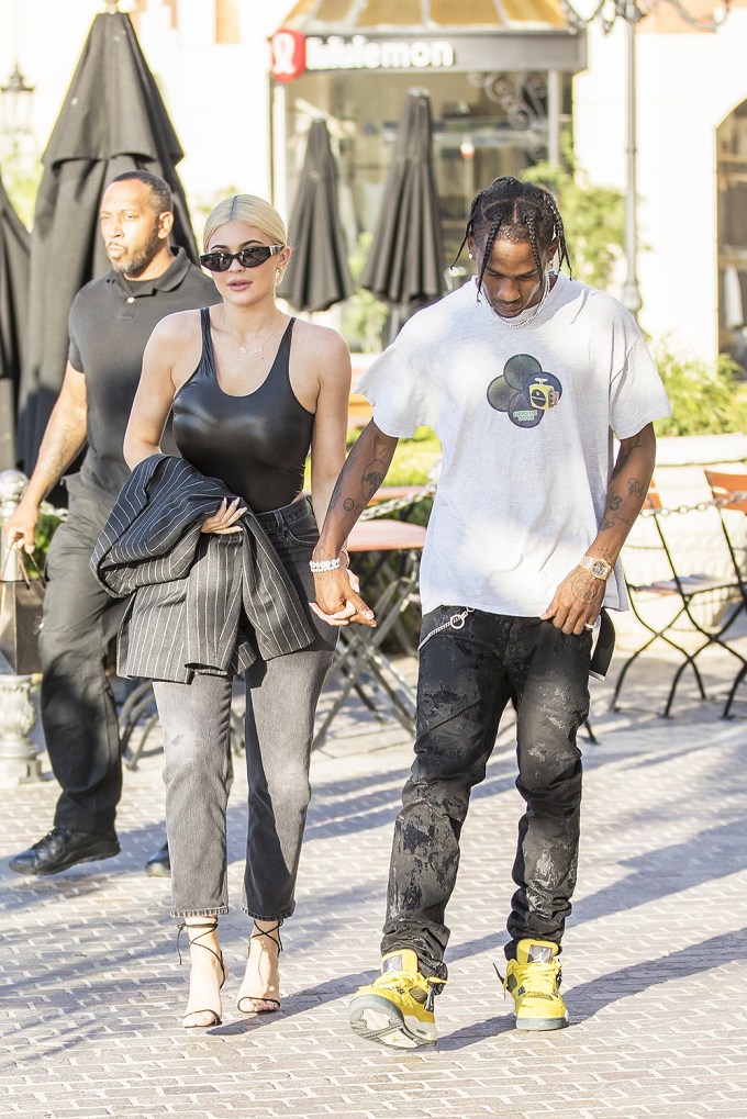 Kylie Jenner & Travis Scott Hold Hands On A LA Stroll