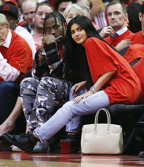 Kylie Jenner & Travis Scott Sit Courtside At The NBA Playoffs
