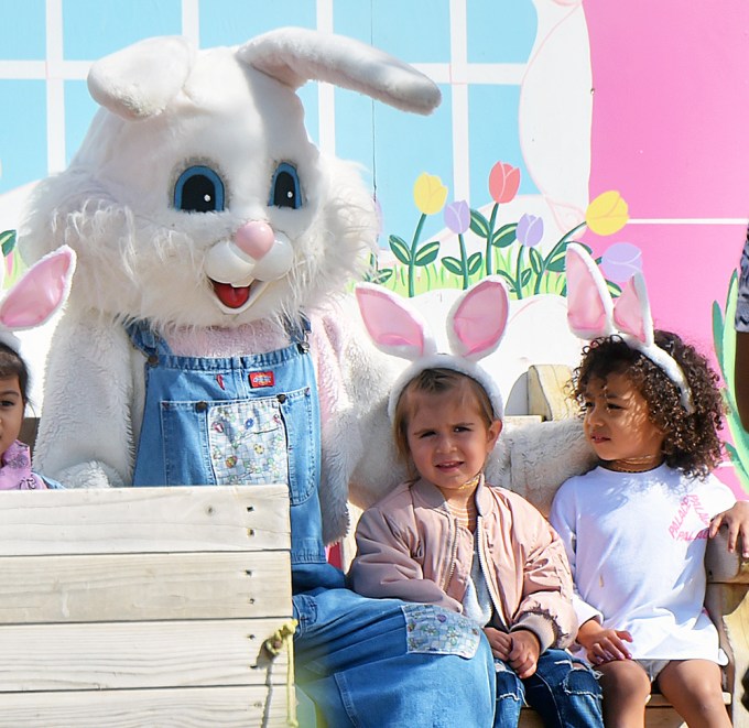 North West & Penelope Disick With The Easter Bunny