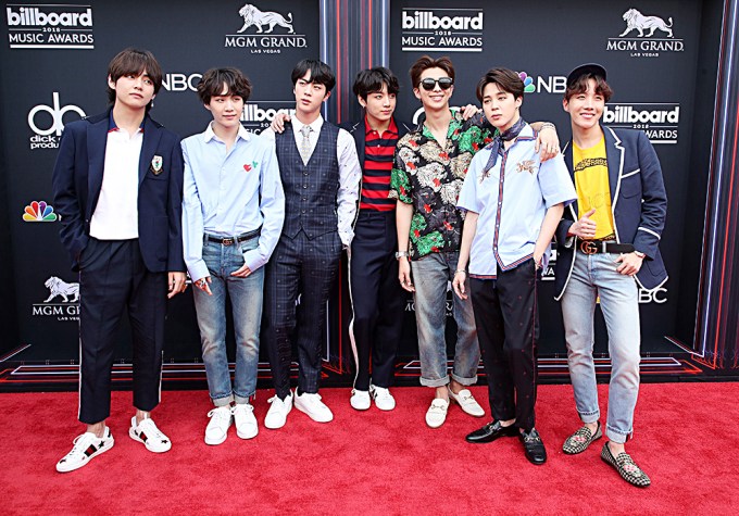 BTS on the red carpet of the 2018 Billboard Music Awards