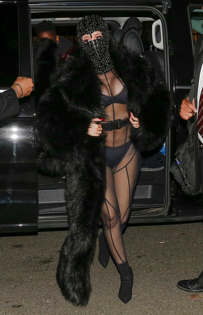 Cardi B arriving at Laundered Works Corp show during Paris Fashion Week 2020