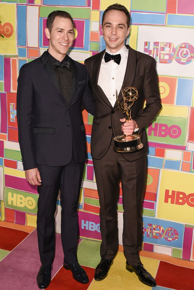 Jim Parsons & Tom Spiewak At The 66th Annual Primetime Emmy Awards