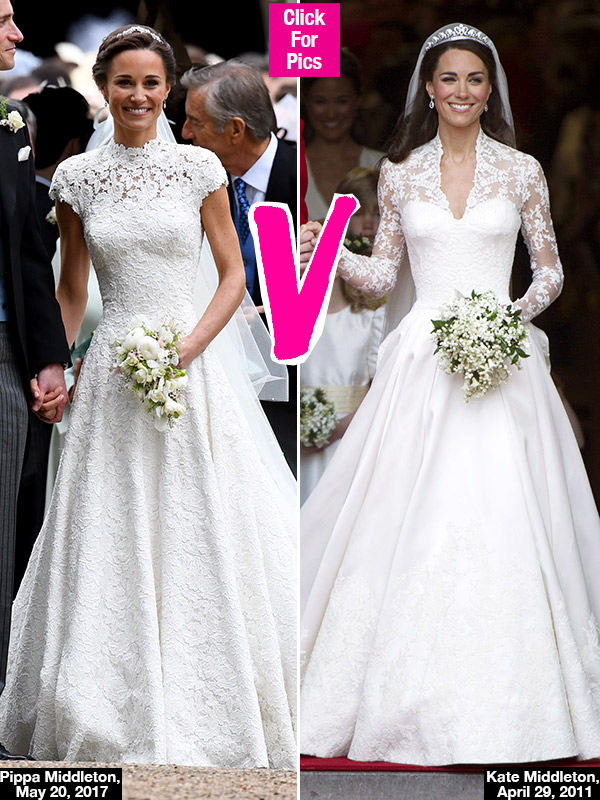 Pippa u0026 Kate Middleton's Wedding Dresses: Whose Stunning Gown Is Best? –  Hollywood Life