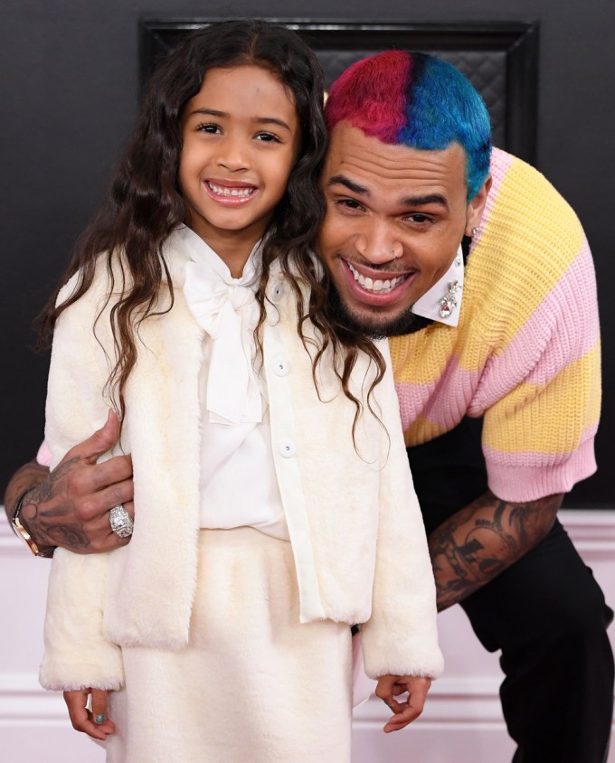 Royalty Brown Posing With Chris At the Grammys