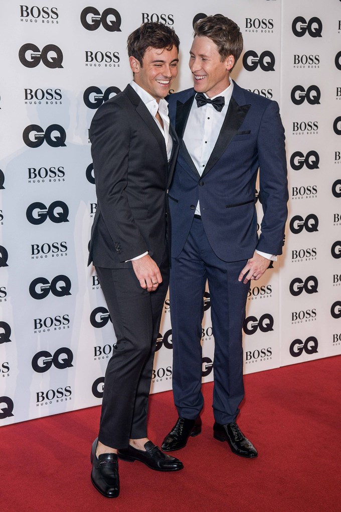 Giggling on the Red Carpet at GQ