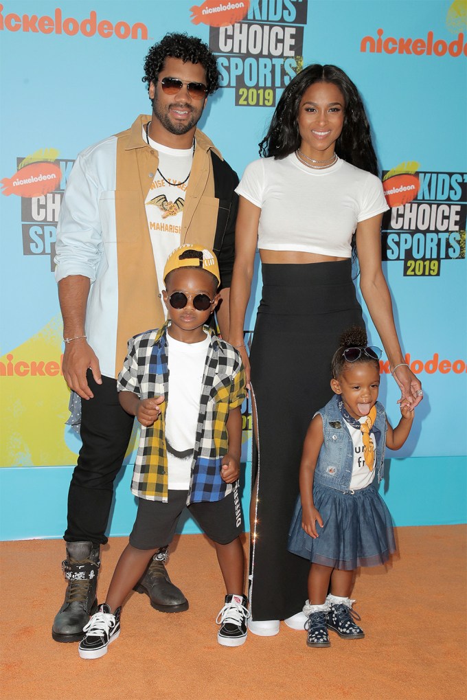 Russell Wilson & His 2 Kids With Ciara