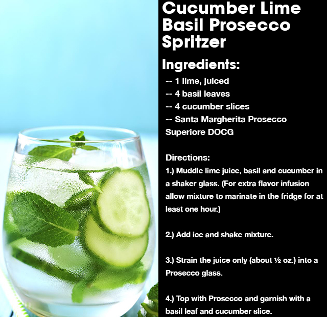 Cucumber Lime Basil Prosecco Spritzer Recipe