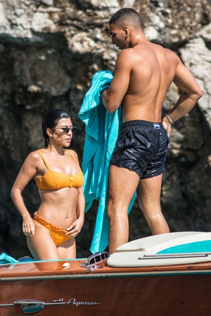 Kourtney Kardashian & Younes Bendjima On A Boat